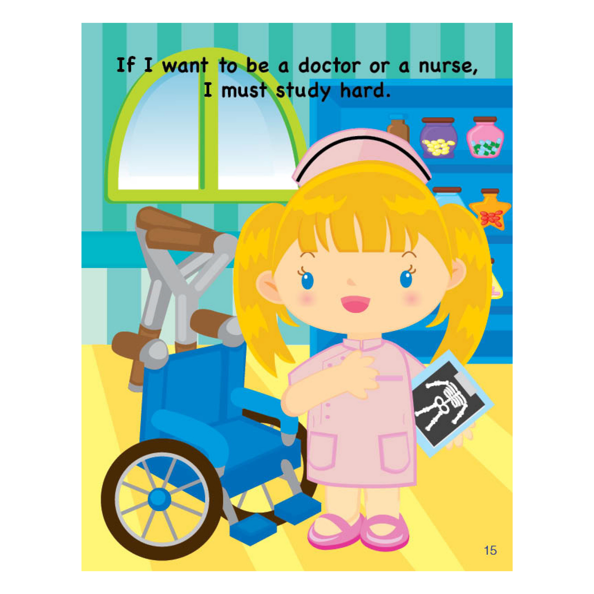 When I Grow Up series by Penerbitan Pelangi - Doctor & Nurse book cover featuring children learning about healthcare and medical professions.
