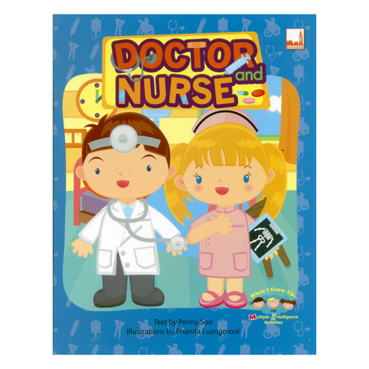 When I Grow Up series by Penerbitan Pelangi - Doctor & Nurse book cover featuring children learning about healthcare and medical professions.