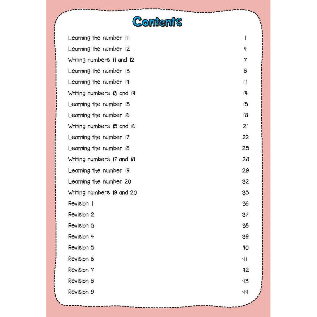 Learning Numbers Book 11-20