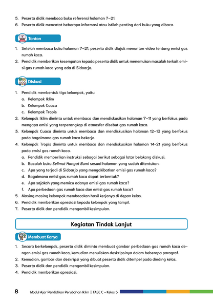 Modul Ajar dan PPIBP Pendidikan Perubahan Iklim untuk Fase C - Kelas 5