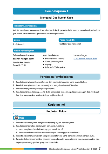 Modul Ajar dan PPIBP Pendidikan Perubahan Iklim untuk Fase C - Kelas 5