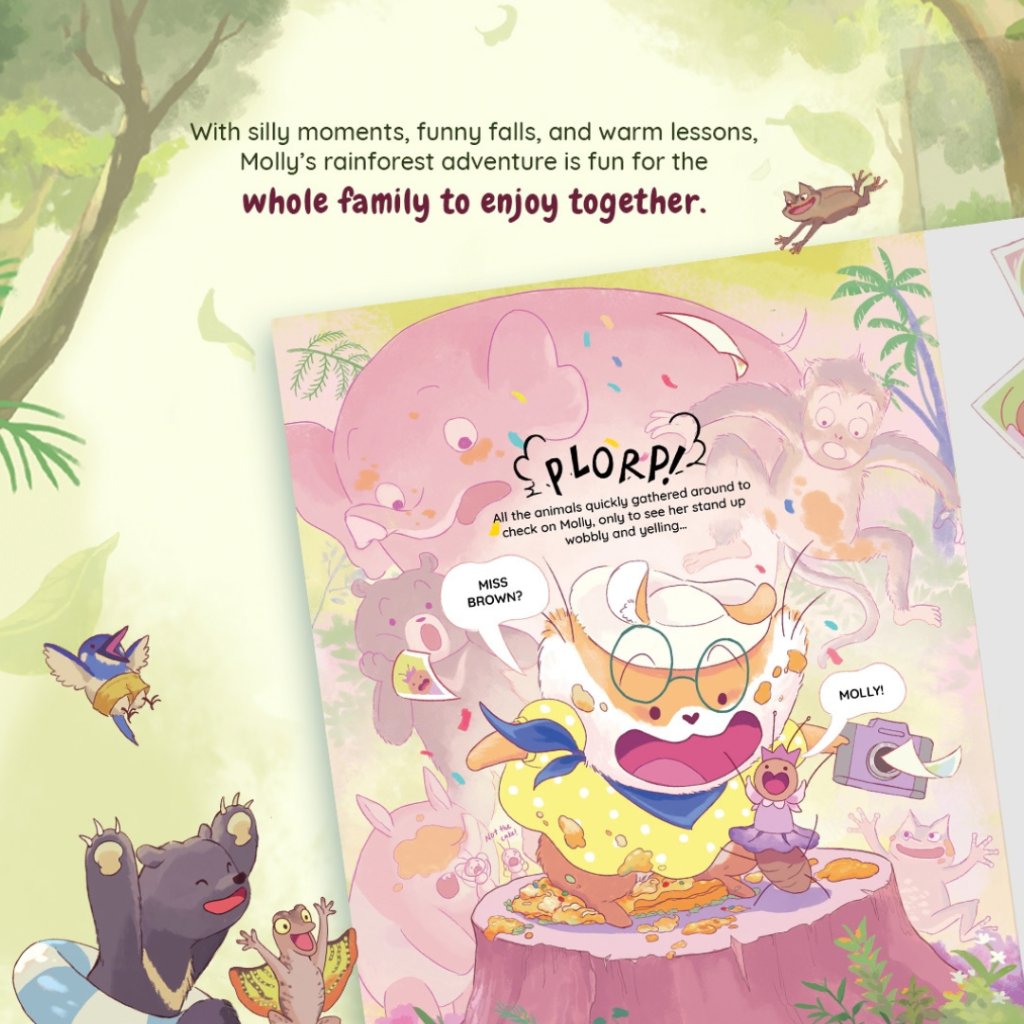 Penerbitan Pelangi Indonesia - Molly Cheeks' Wild Rainforest Surprise | Buku Anak Petualangan | Picture Book Anak | Wizard Within